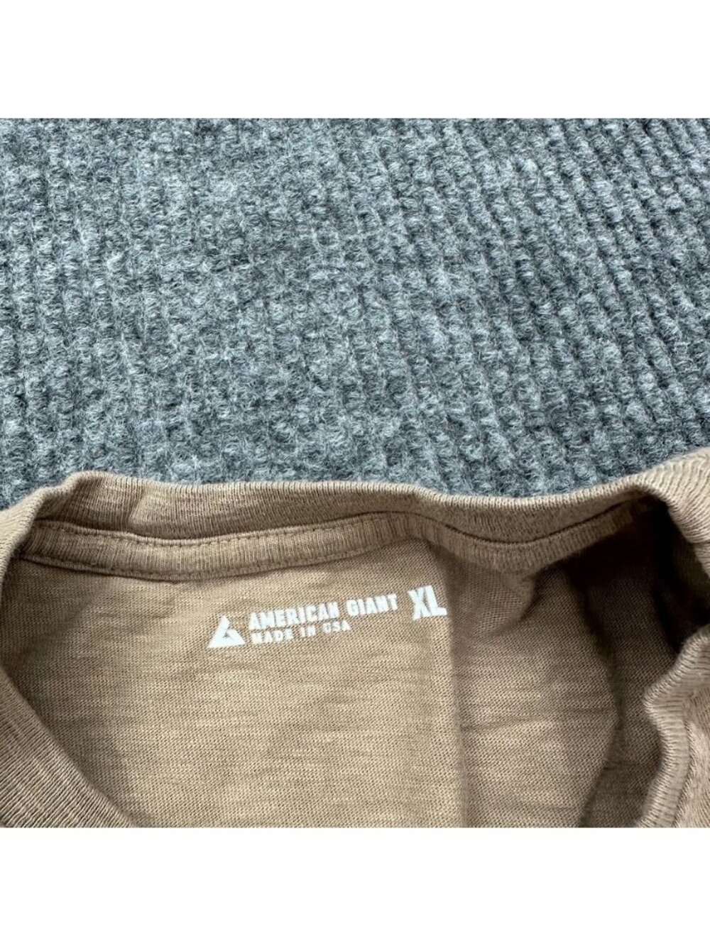 American Giant Slub Crew Neck Long Sleeve Tee Shirt 100% Cotton USA Made Mens XL - Picture 2 of 6